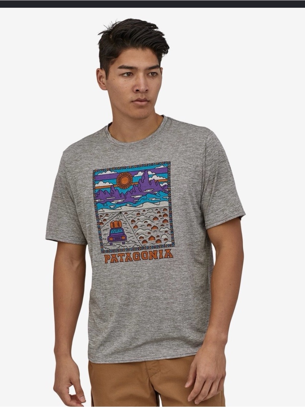 Patagonia Capilene cool UPF 50 Heather Gray Tee - Picture 2 of 7